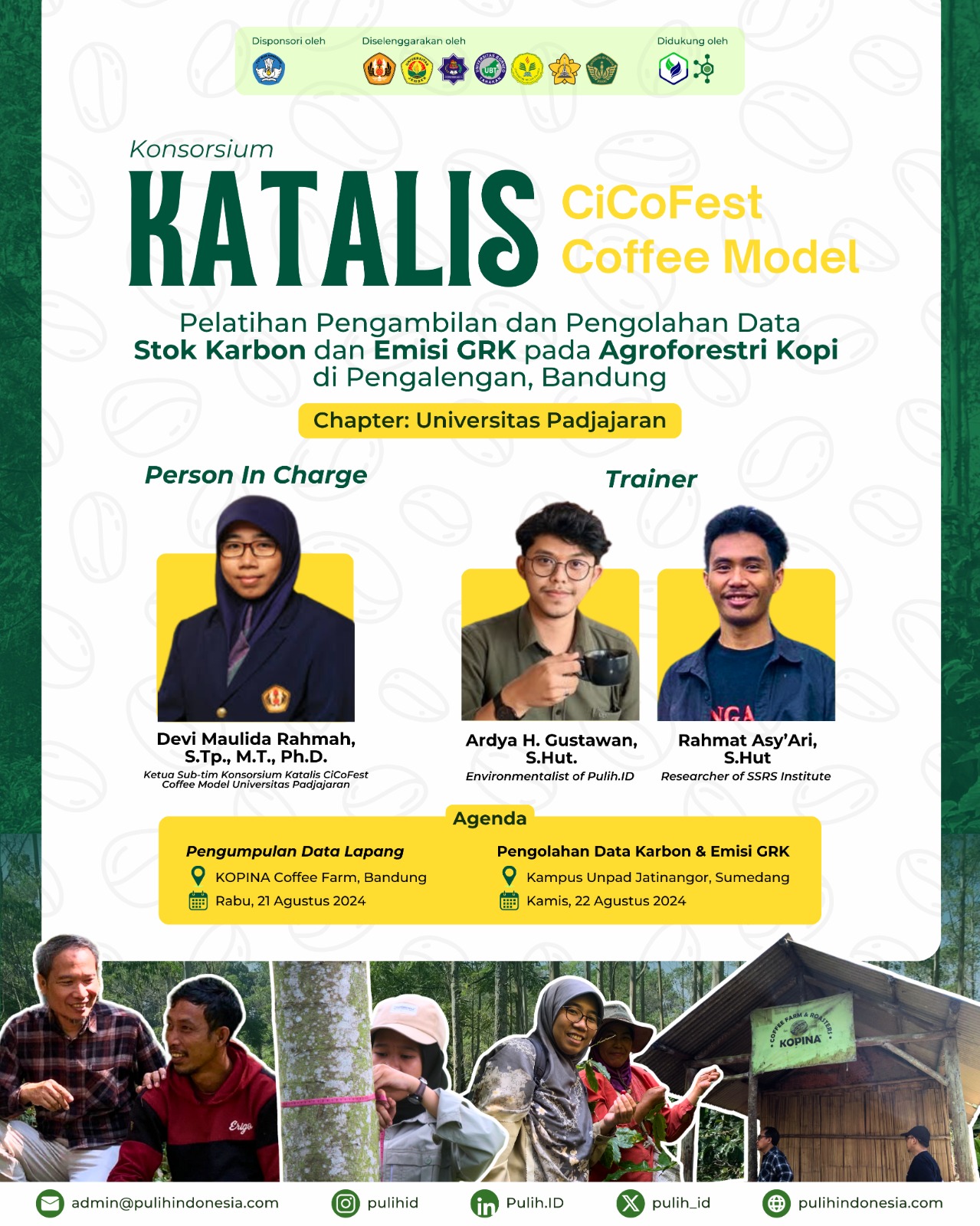 Carbon Stocks and GHG Emissions Training – Consortium KATALIS CiCoFest Coffee Model: Chapter Padjadjaran University in Pangalengan Coffee Agroforestry, Bandung